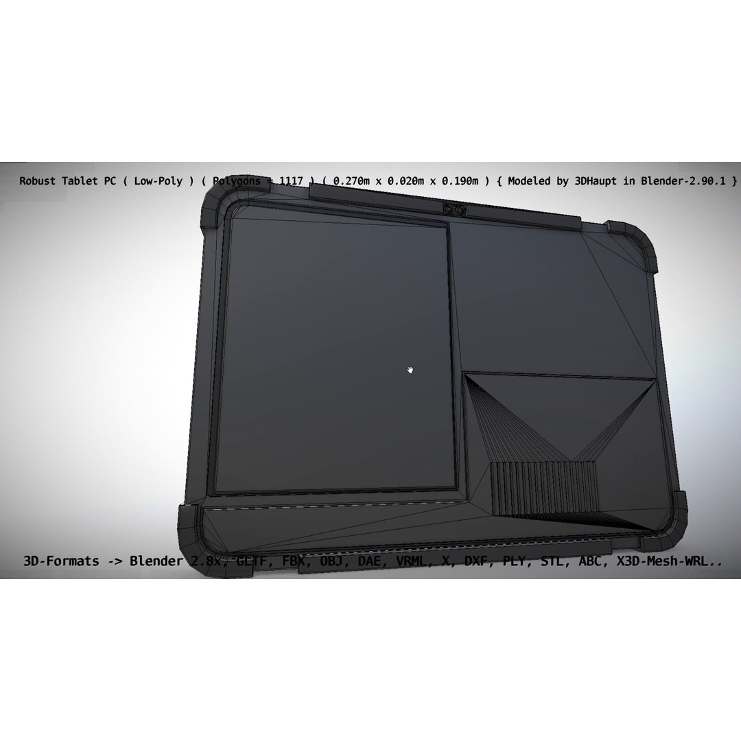 Robust Tablet PC 3D Model – Low Poly PBR Portable Device, FBX - View 124