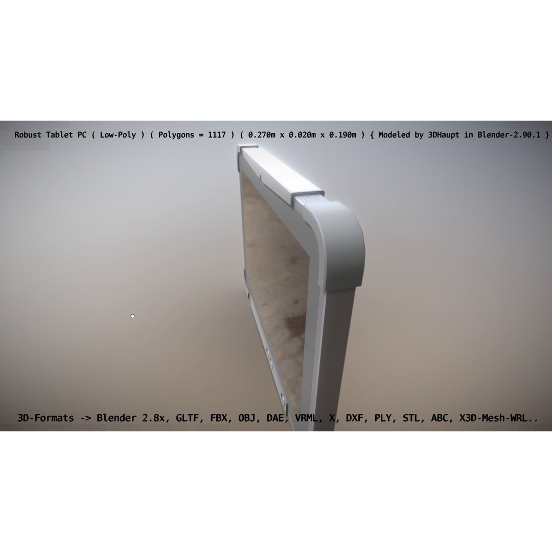 Robust Tablet PC 3D Model – Low Poly PBR Portable Device, FBX - View 133