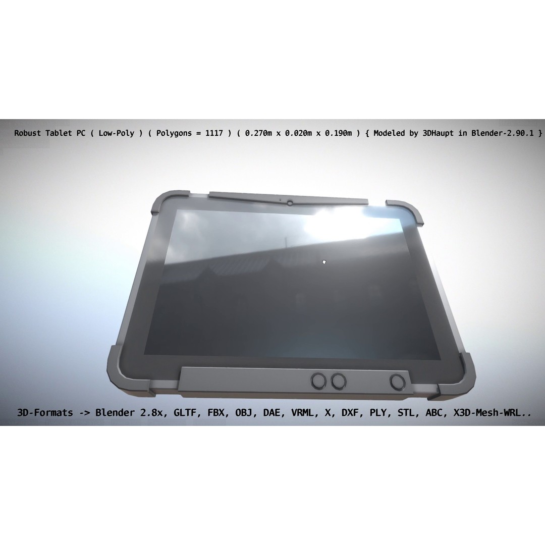 Robust Tablet PC 3D Model – Low Poly PBR Portable Device, FBX - View 134