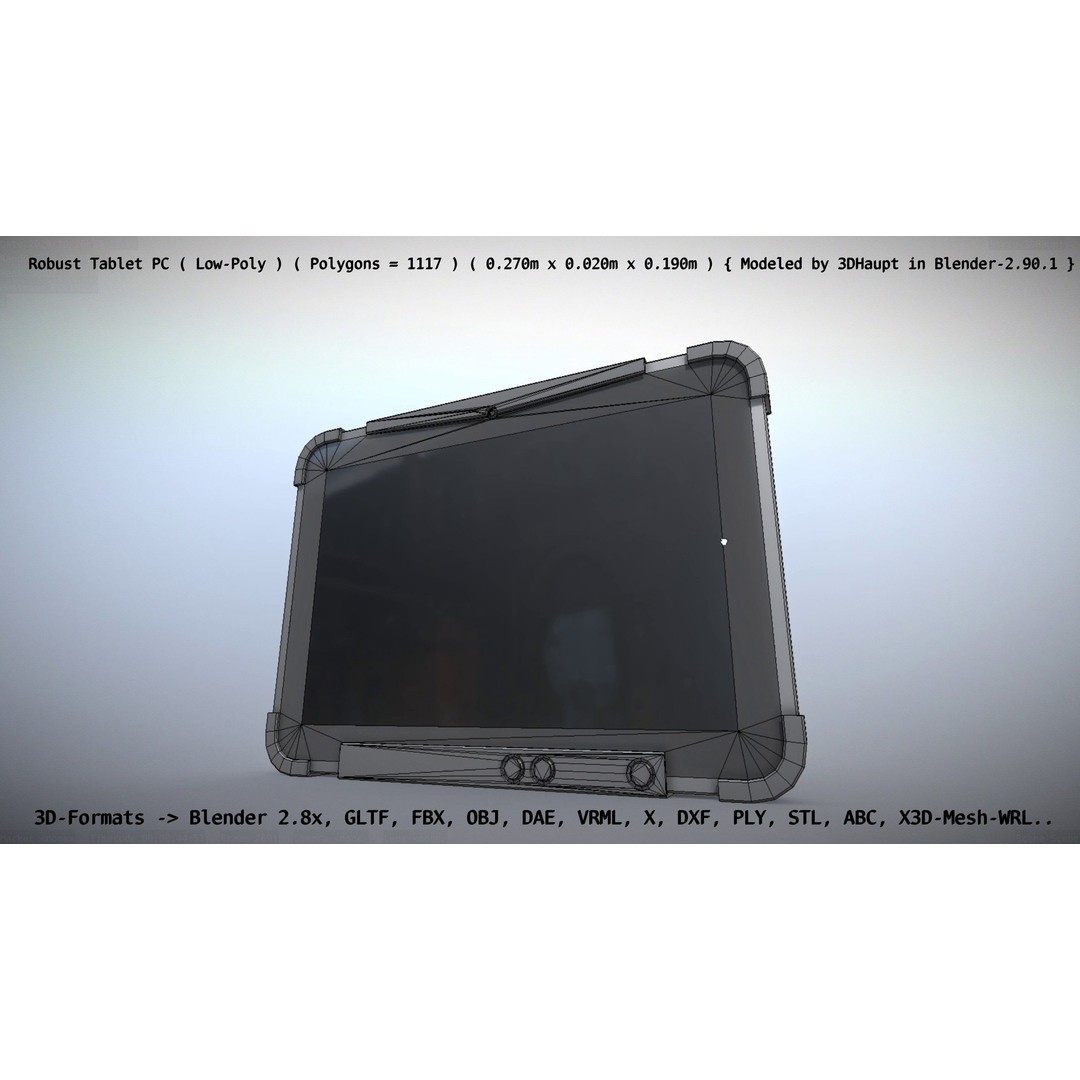 Robust Tablet PC 3D Model – Low Poly PBR Portable Device, FBX - View 135