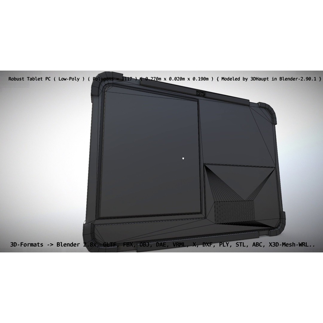 Robust Tablet PC 3D Model – Low Poly PBR Portable Device, FBX - View 137