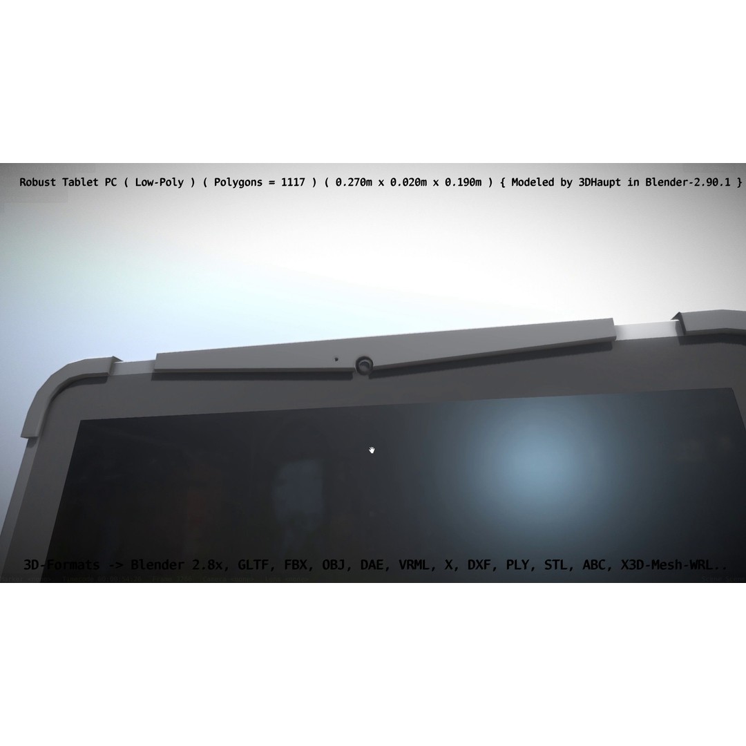 Robust Tablet PC 3D Model – Low Poly PBR Portable Device, FBX - View 138
