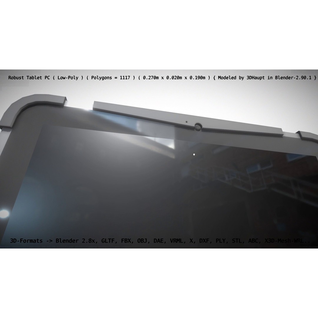 Robust Tablet PC 3D Model – Low Poly PBR Portable Device, FBX - View 14