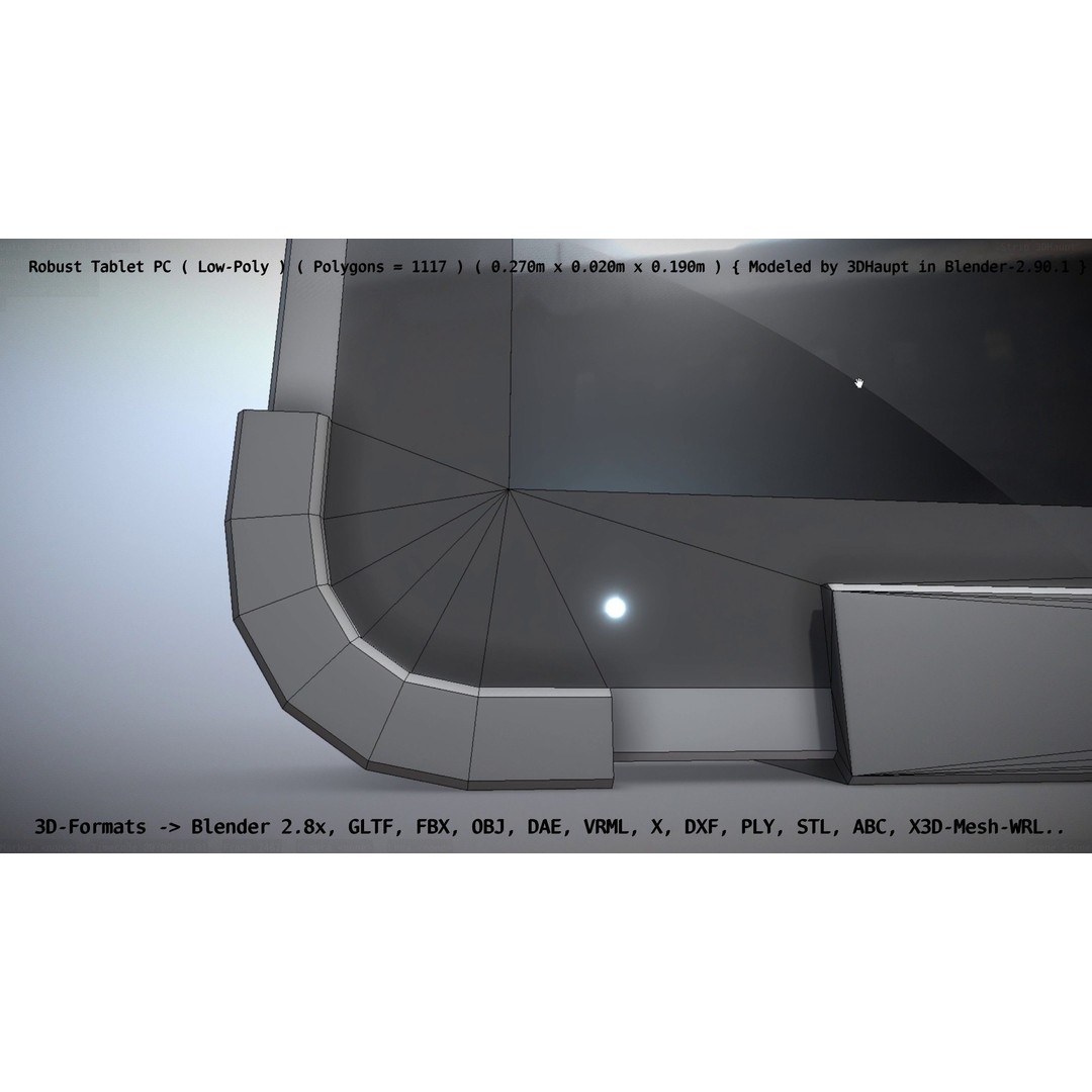 Robust Tablet PC 3D Model – Low Poly PBR Portable Device, FBX - View 140