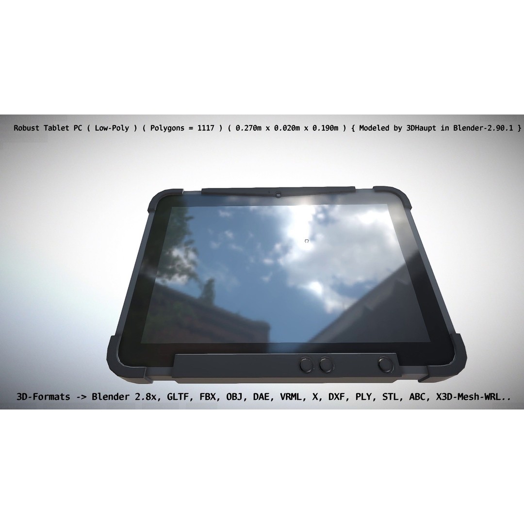 Robust Tablet PC 3D Model – Low Poly PBR Portable Device, FBX - View 141