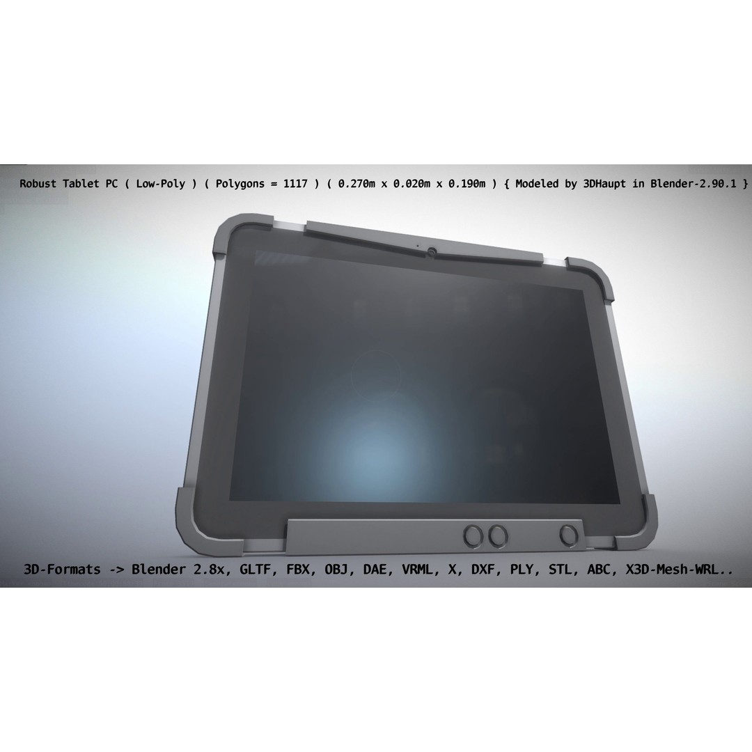 Robust Tablet PC 3D Model – Low Poly PBR Portable Device, FBX - View 142