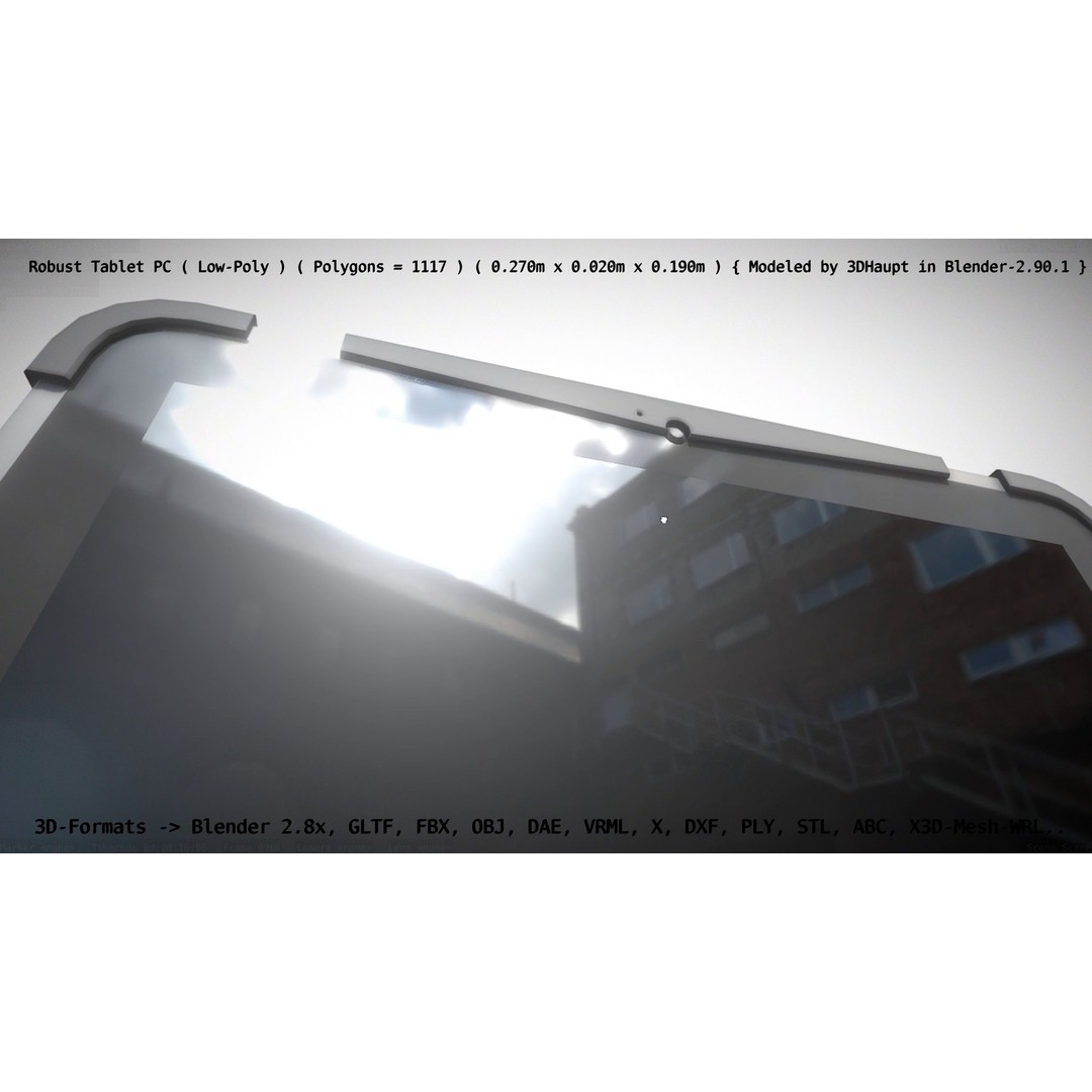 Robust Tablet PC 3D Model – Low Poly PBR Portable Device, FBX - View 143