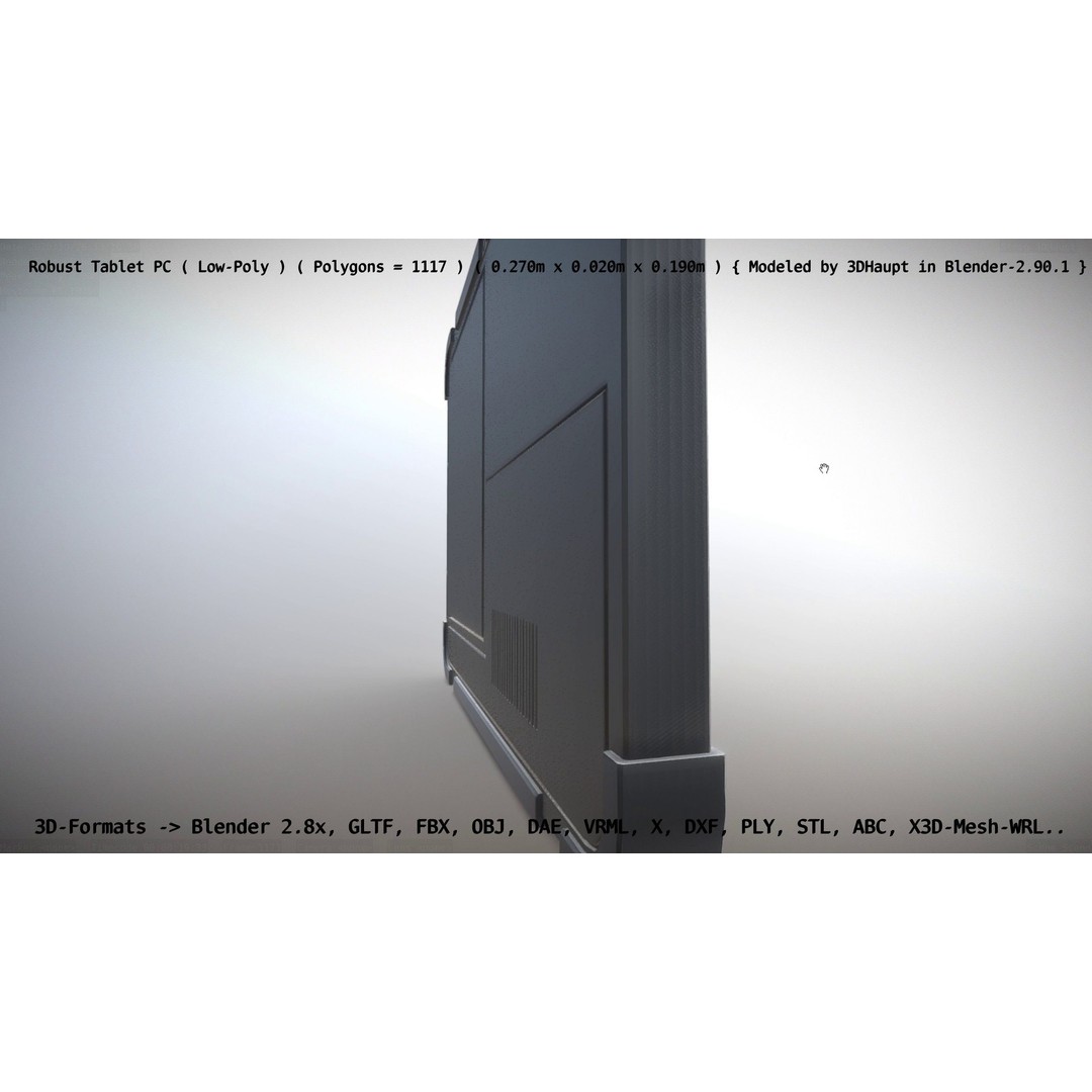 Robust Tablet PC 3D Model – Low Poly PBR Portable Device, FBX - View 144