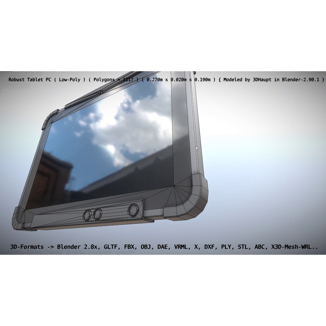 Robust Tablet PC 3D Model – Low Poly PBR Portable Device, FBX - View 145