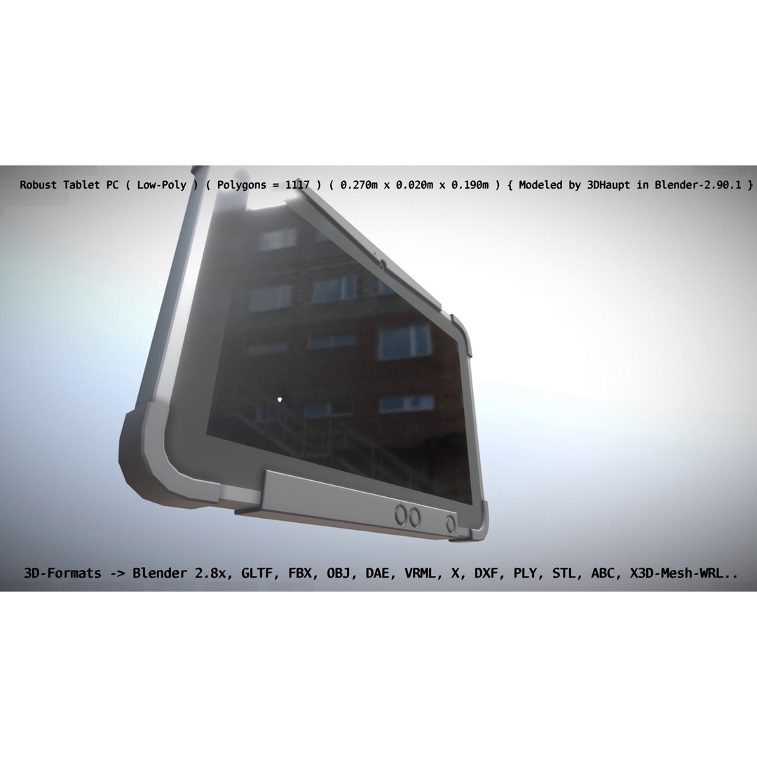 Robust Tablet PC 3D Model – Low Poly PBR Portable Device, FBX - View 147