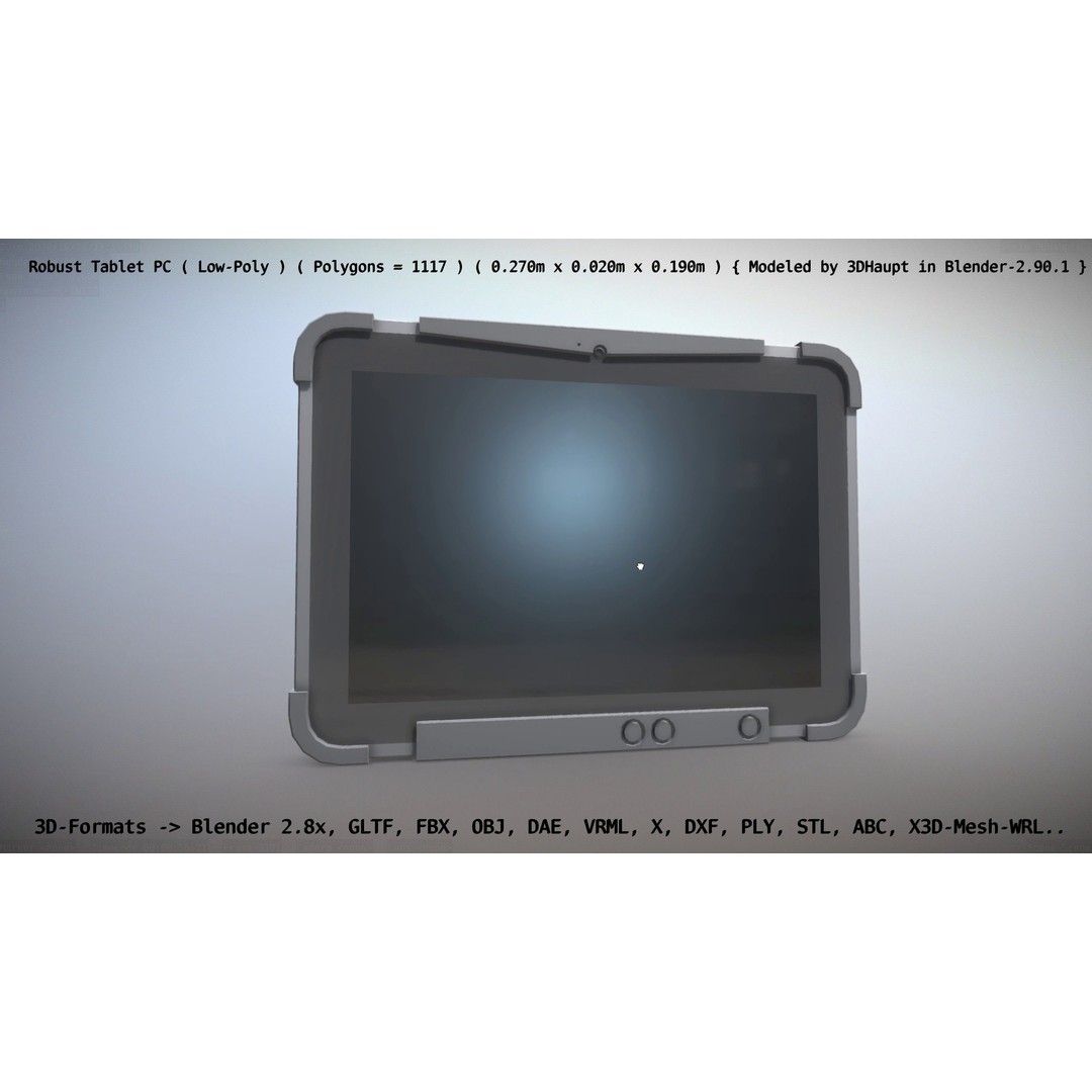Robust Tablet PC 3D Model – Low Poly PBR Portable Device, FBX - View 148