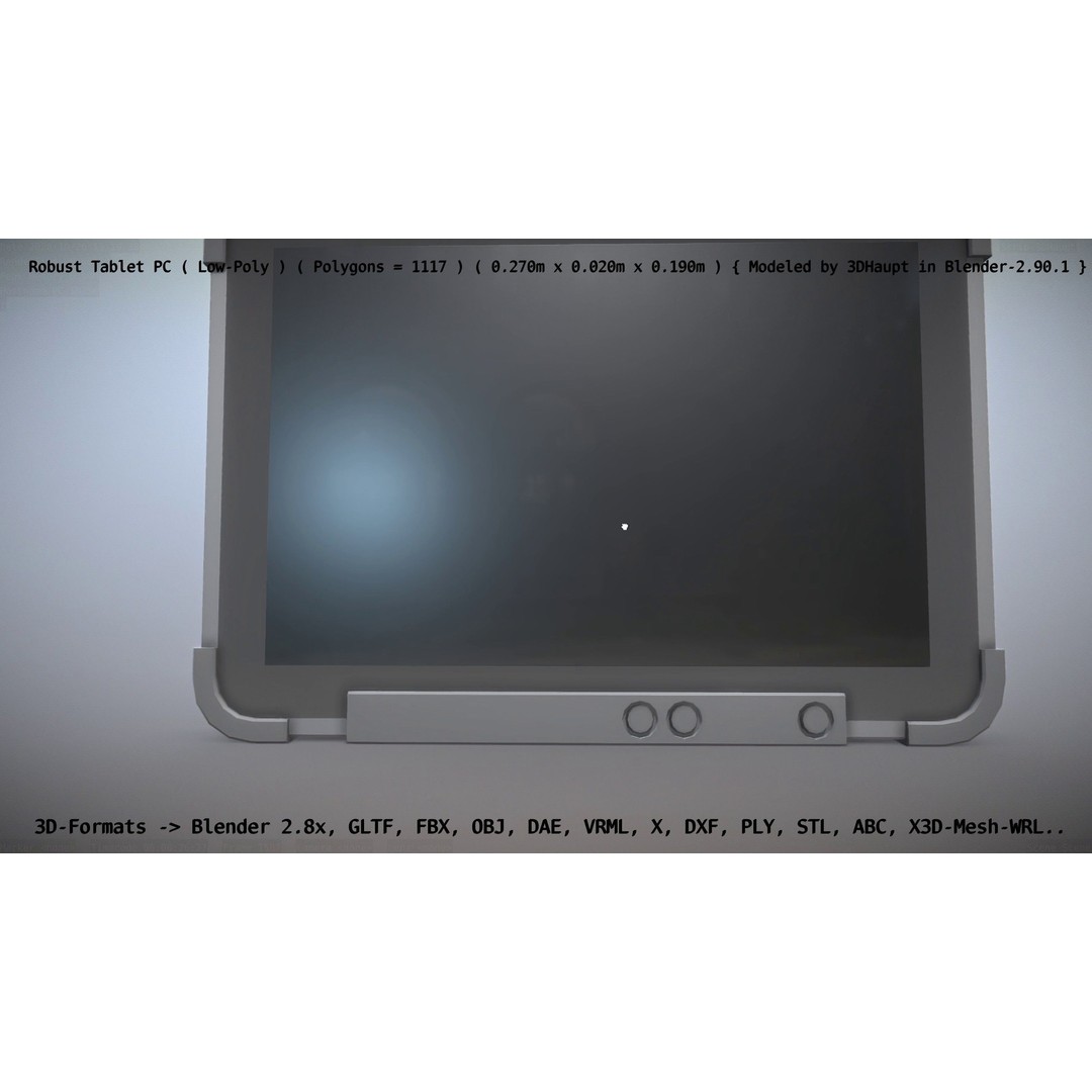 Robust Tablet PC 3D Model – Low Poly PBR Portable Device, FBX - View 15
