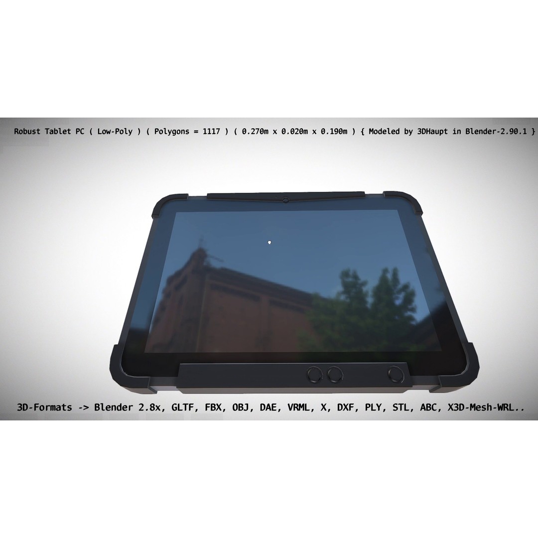 Robust Tablet PC 3D Model – Low Poly PBR Portable Device, FBX - View 16
