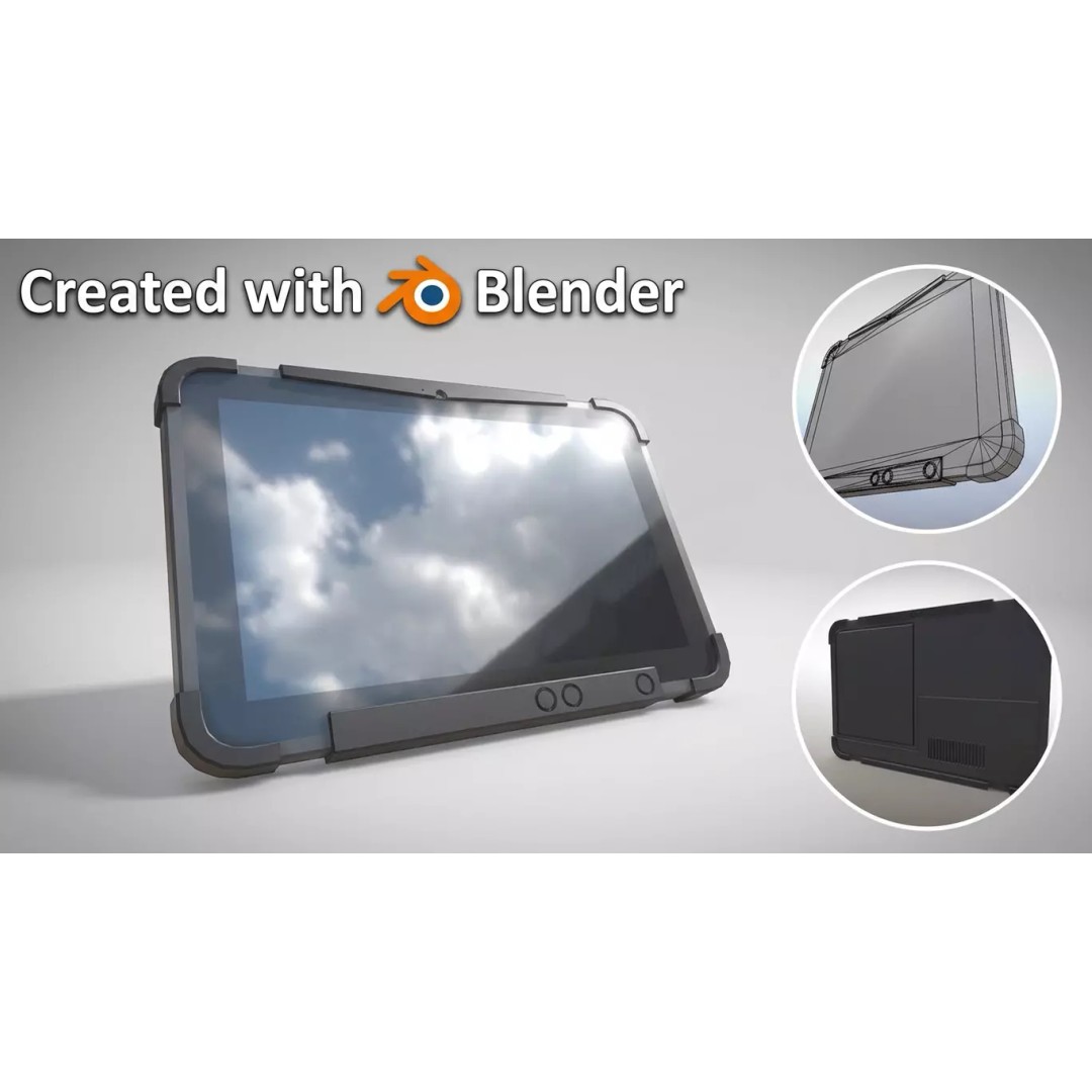 Robust Tablet PC 3D Model – Low Poly PBR Portable Device, FBX - View 2