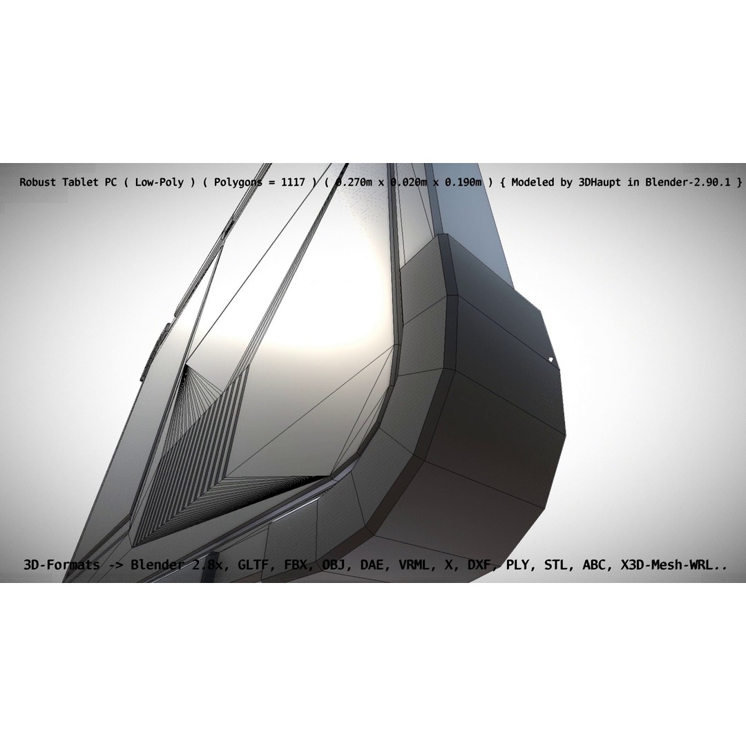 Robust Tablet PC 3D Model – Low Poly PBR Portable Device, FBX - View 21
