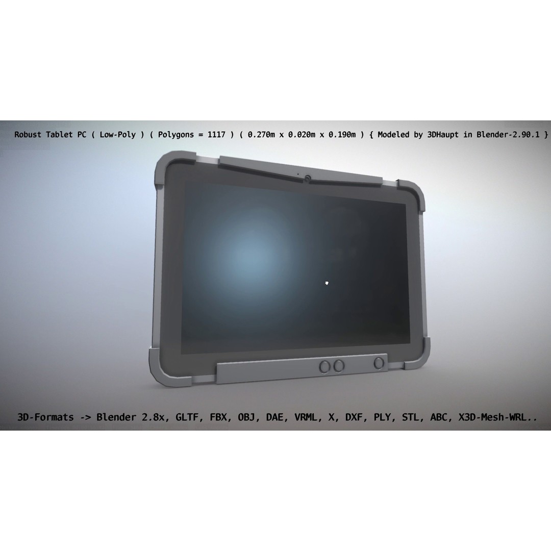 Robust Tablet PC 3D Model – Low Poly PBR Portable Device, FBX - View 28