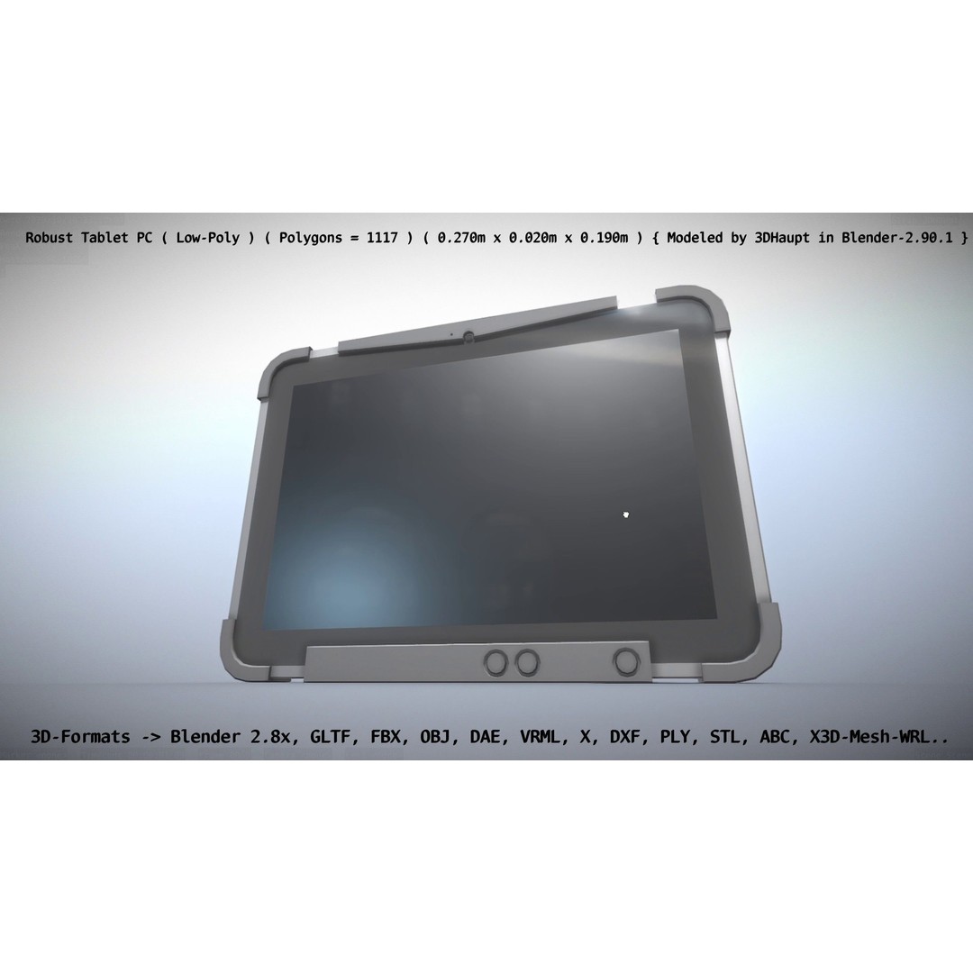 Robust Tablet PC 3D Model – Low Poly PBR Portable Device, FBX - View 30
