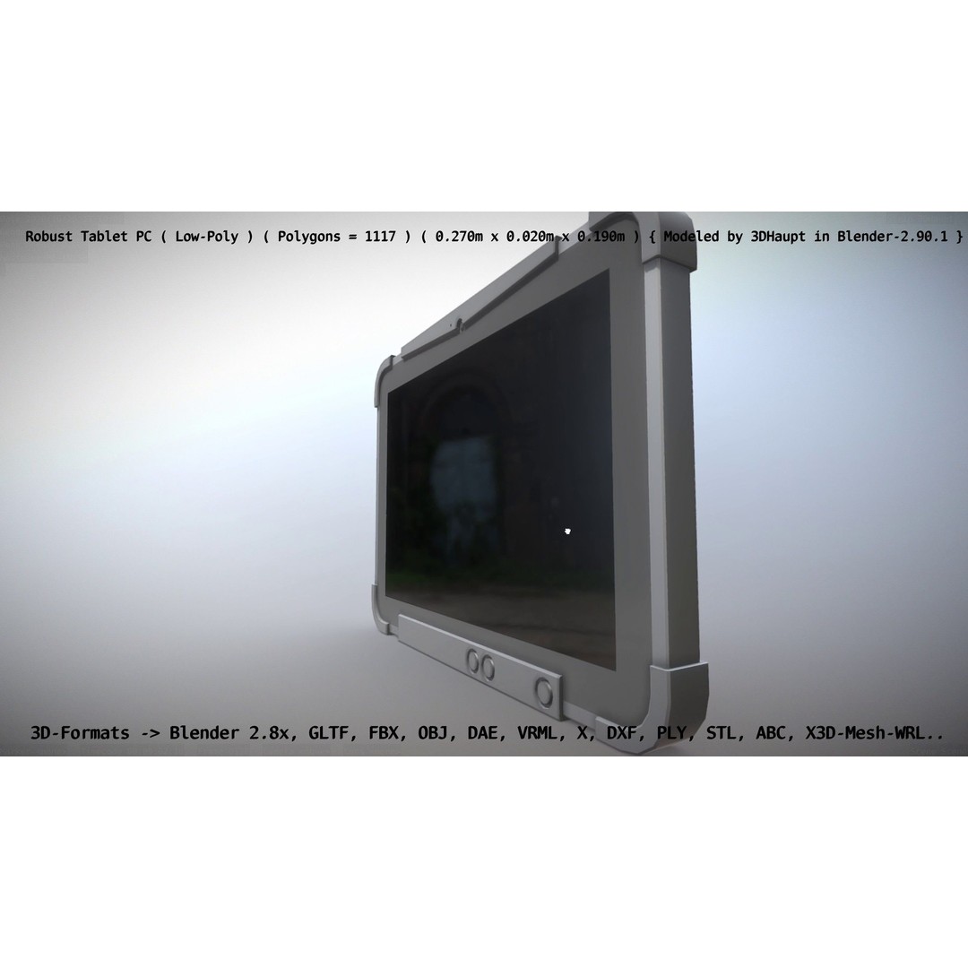 Robust Tablet PC 3D Model – Low Poly PBR Portable Device, FBX - View 32