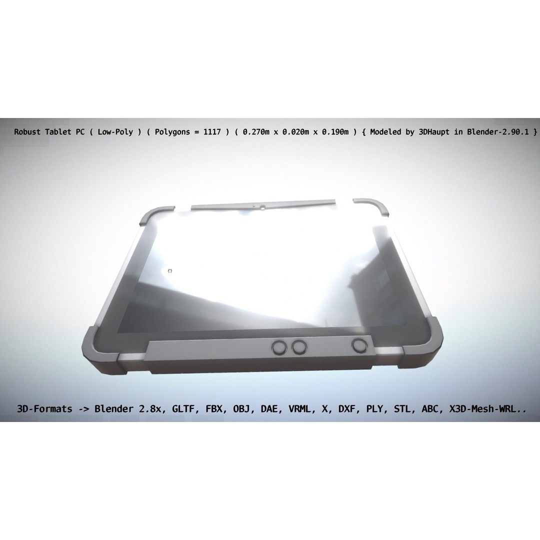 Robust Tablet PC 3D Model – Low Poly PBR Portable Device, FBX - View 33