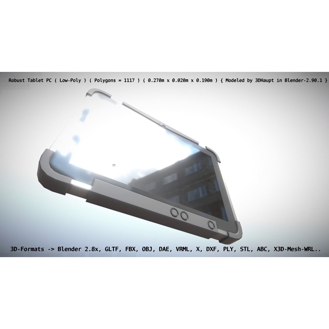Robust Tablet PC 3D Model – Low Poly PBR Portable Device, FBX - View 34