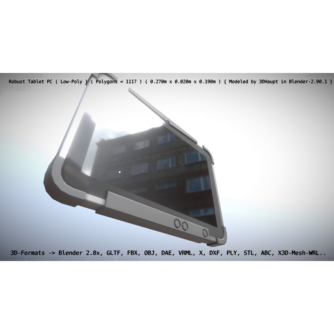 Robust Tablet PC 3D Model – Low Poly PBR Portable Device, FBX - View 35