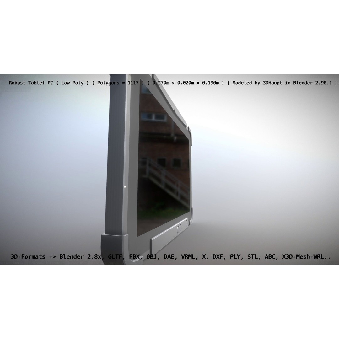 Robust Tablet PC 3D Model – Low Poly PBR Portable Device, FBX - View 36