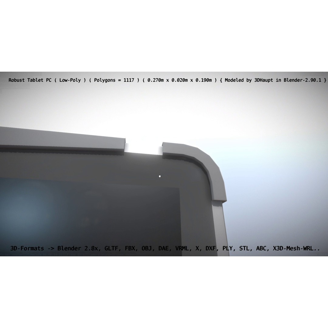 Robust Tablet PC 3D Model – Low Poly PBR Portable Device, FBX - View 38