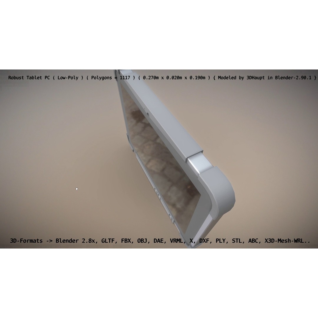 Robust Tablet PC 3D Model – Low Poly PBR Portable Device, FBX - View 39