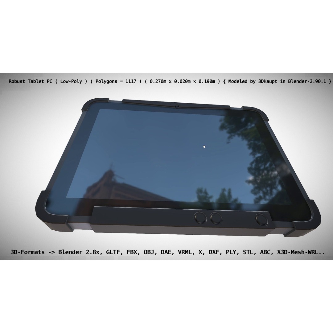 Robust Tablet PC 3D Model – Low Poly PBR Portable Device, FBX - View 40