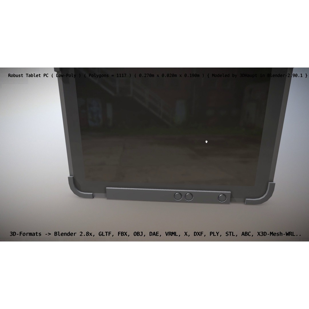Robust Tablet PC 3D Model – Low Poly PBR Portable Device, FBX - View 41