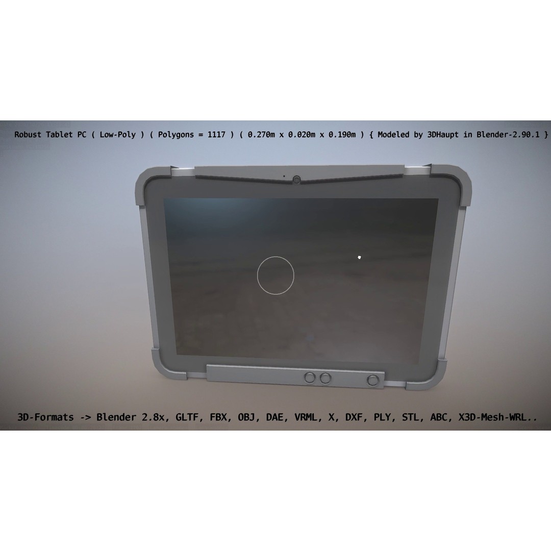 Robust Tablet PC 3D Model – Low Poly PBR Portable Device, FBX - View 42