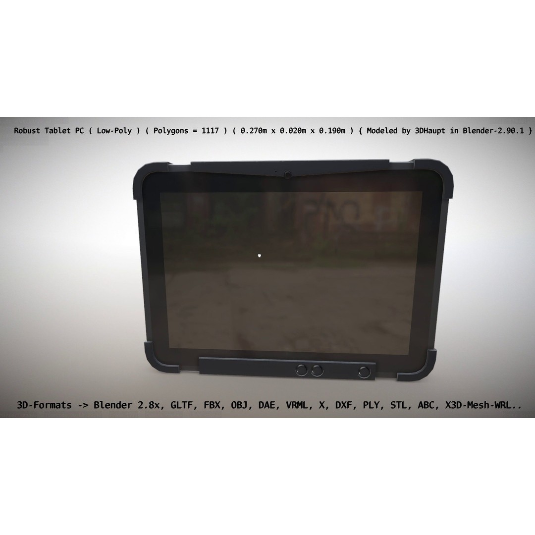 Robust Tablet PC 3D Model – Low Poly PBR Portable Device, FBX - View 43