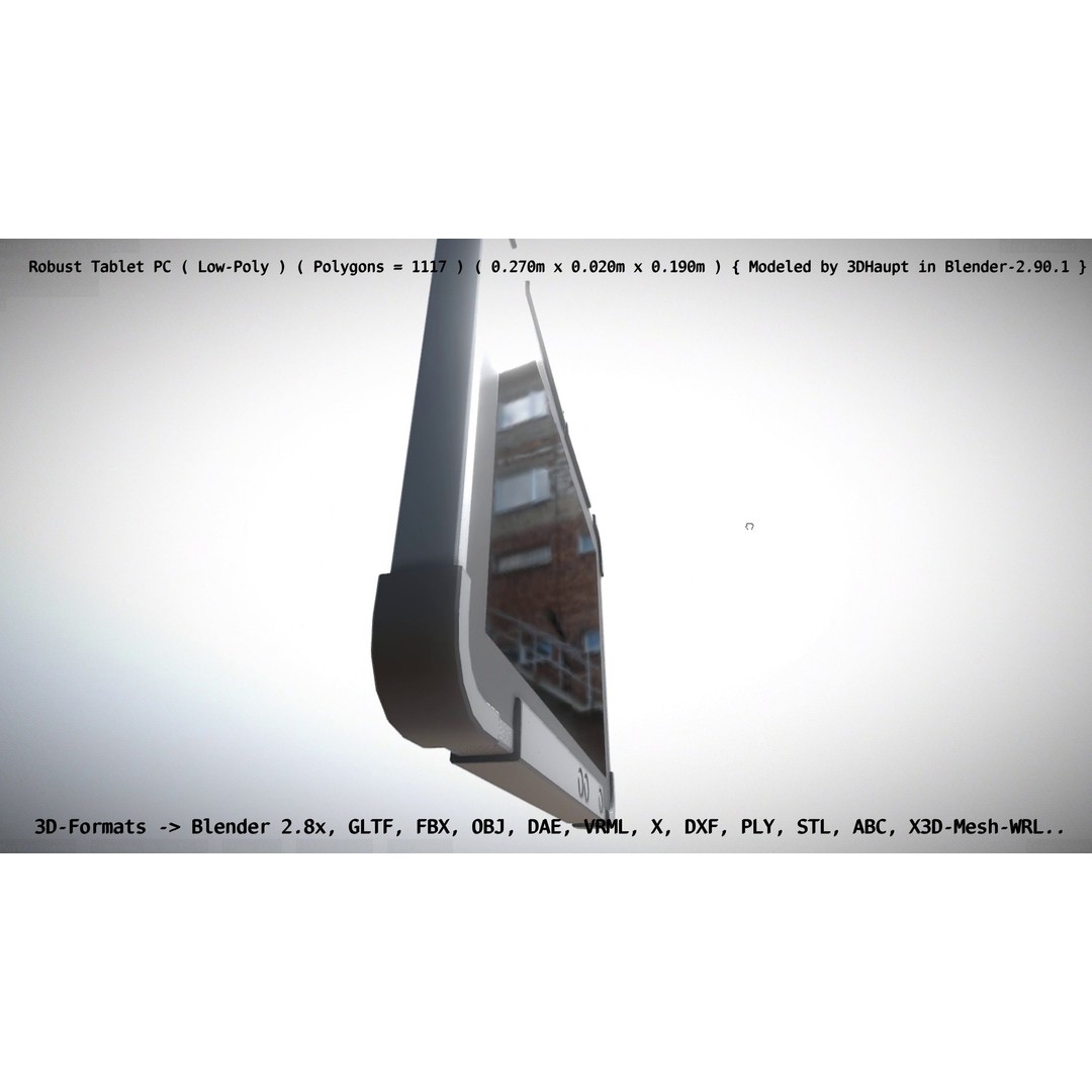 Robust Tablet PC 3D Model – Low Poly PBR Portable Device, FBX - View 44