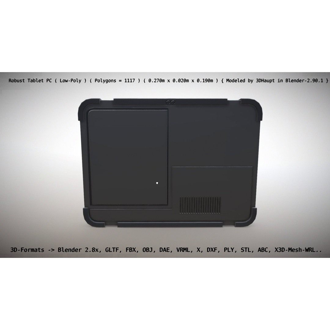 Robust Tablet PC 3D Model – Low Poly PBR Portable Device, FBX - View 5