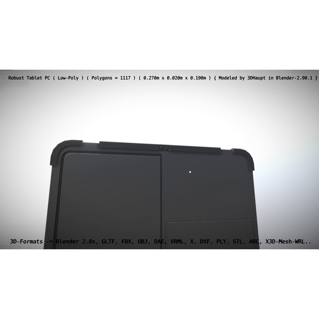 Robust Tablet PC 3D Model – Low Poly PBR Portable Device, FBX - View 54