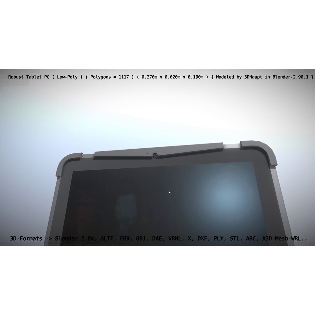 Robust Tablet PC 3D Model – Low Poly PBR Portable Device, FBX - View 57