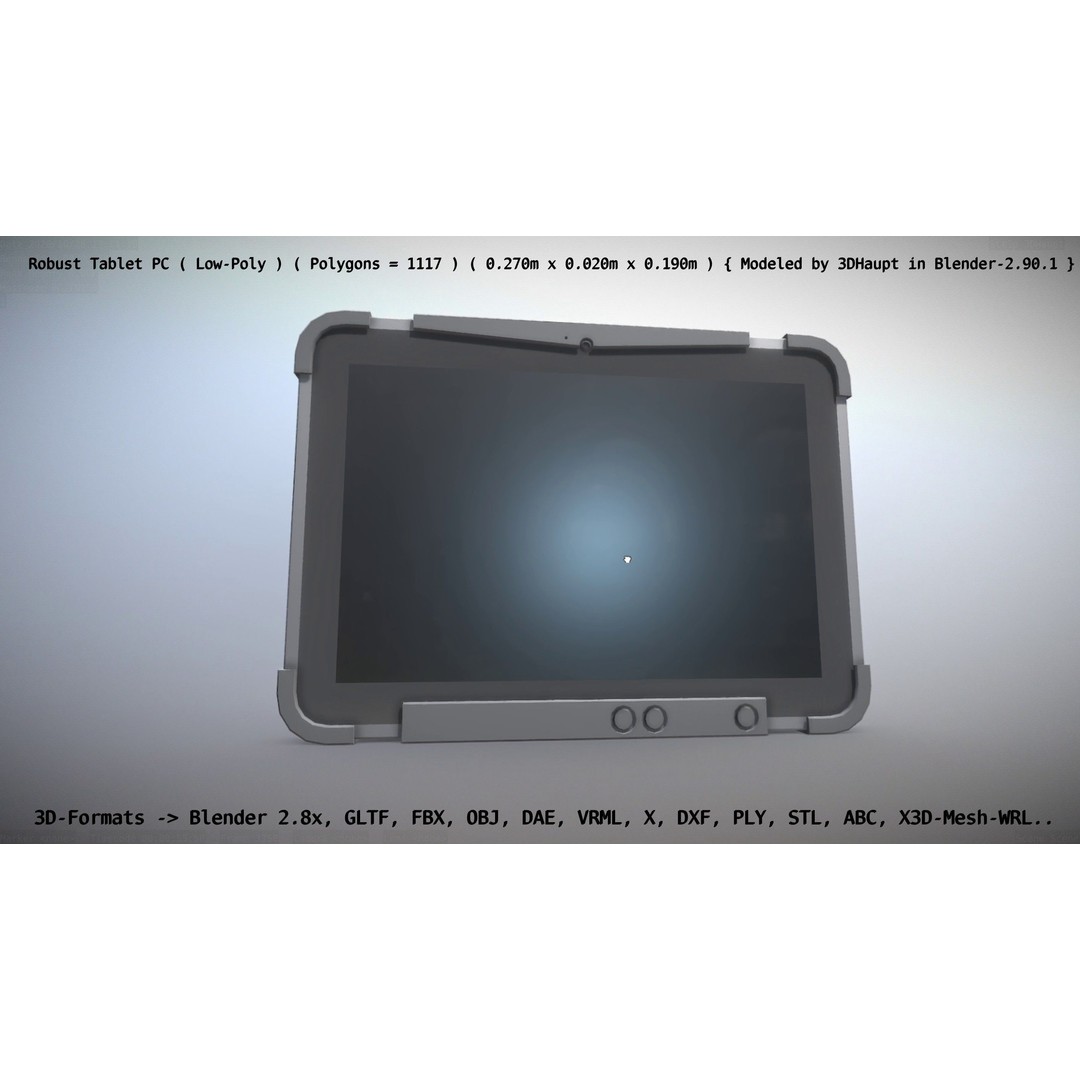 Robust Tablet PC 3D Model – Low Poly PBR Portable Device, FBX - View 58