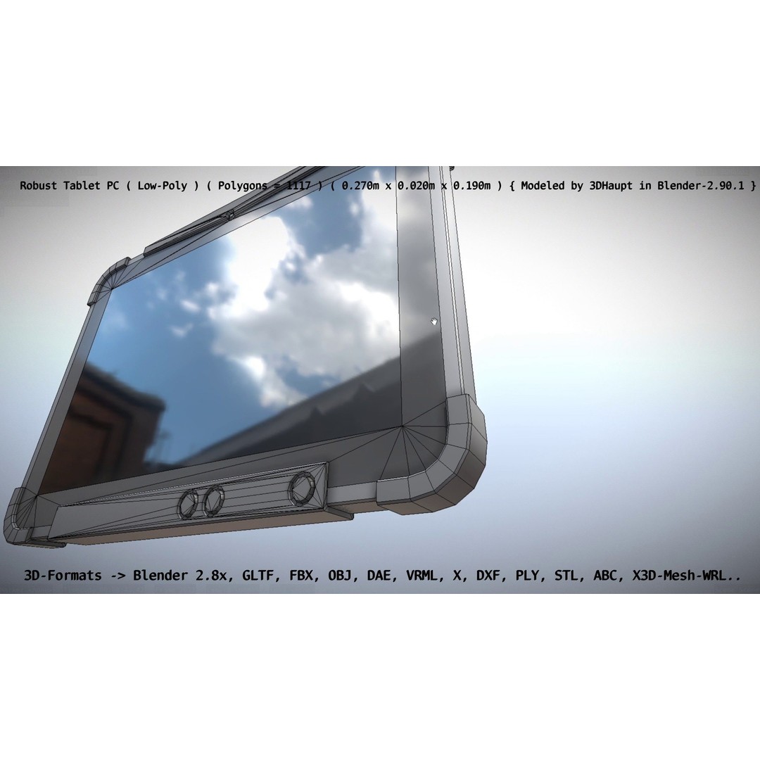 Robust Tablet PC 3D Model – Low Poly PBR Portable Device, FBX - View 6