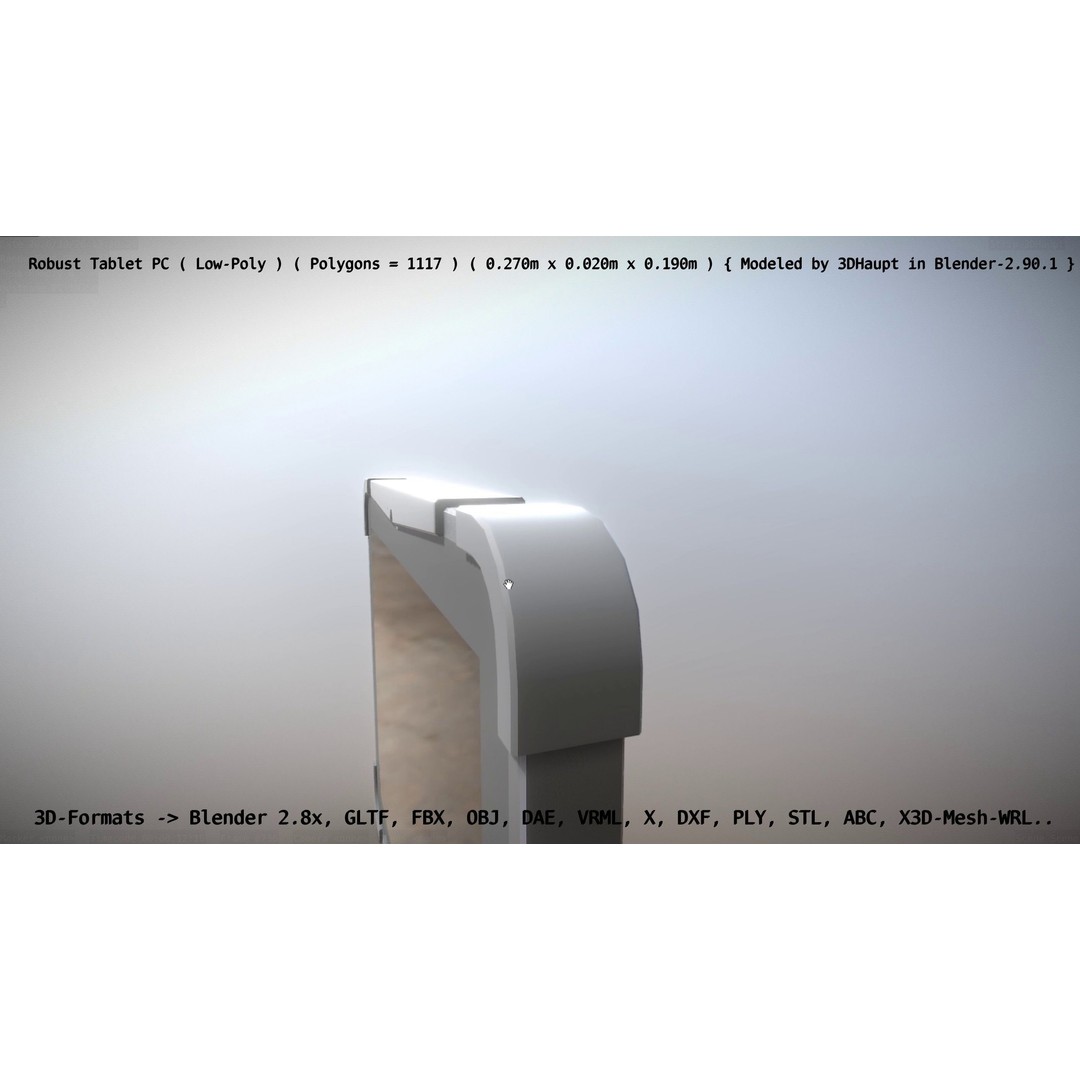 Robust Tablet PC 3D Model – Low Poly PBR Portable Device, FBX - View 61