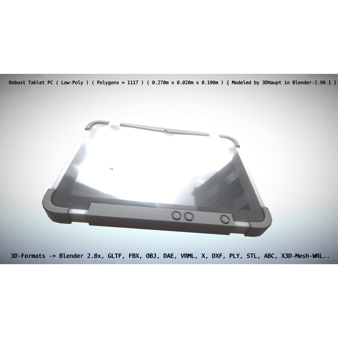 Robust Tablet PC 3D Model – Low Poly PBR Portable Device, FBX - View 63