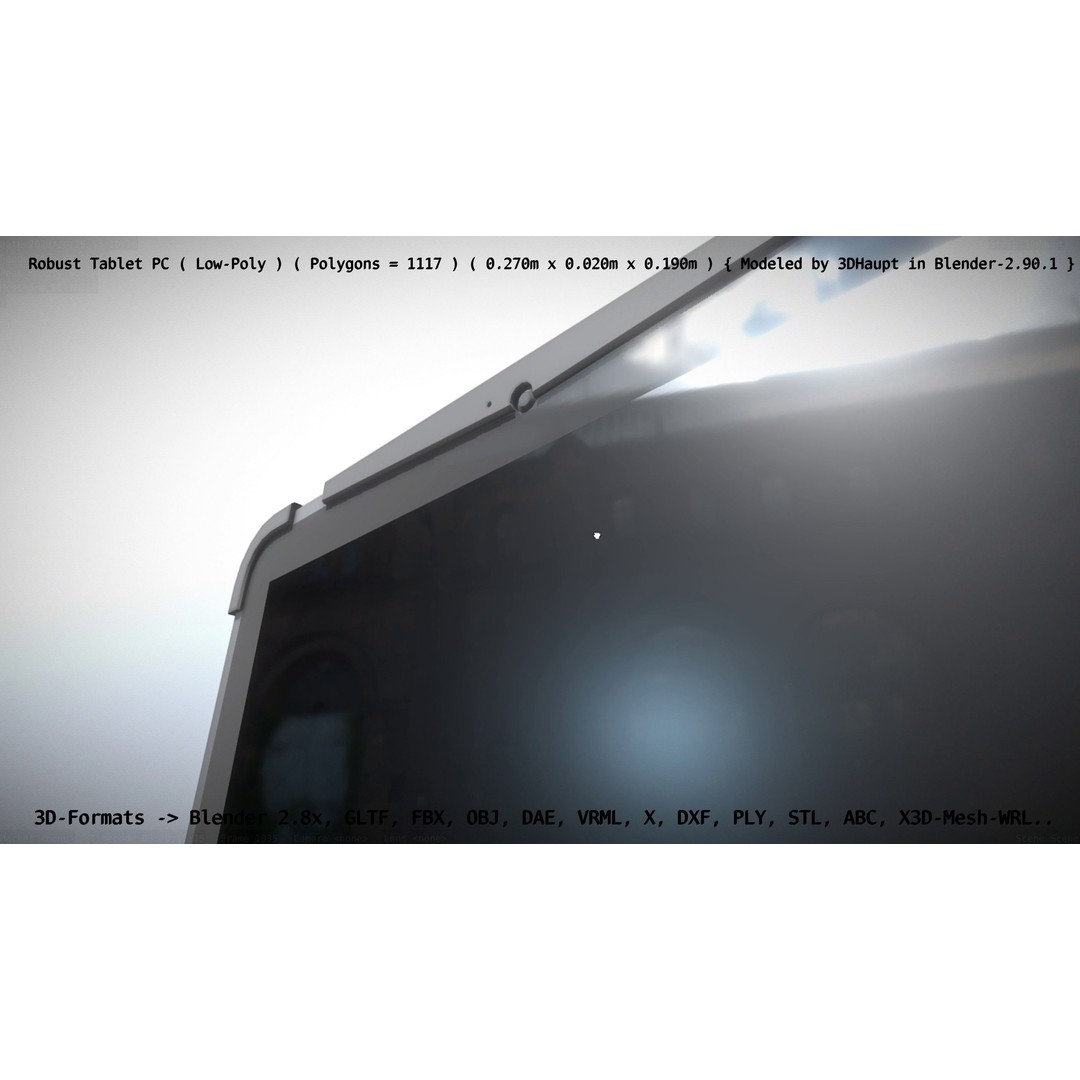 Robust Tablet PC 3D Model – Low Poly PBR Portable Device, FBX - View 65