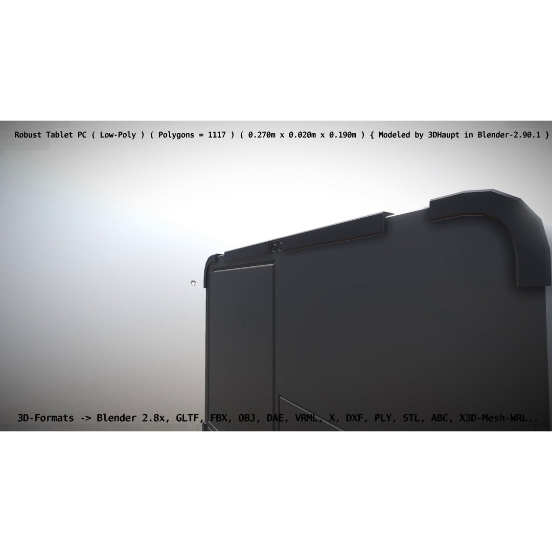Robust Tablet PC 3D Model – Low Poly PBR Portable Device, FBX - View 66