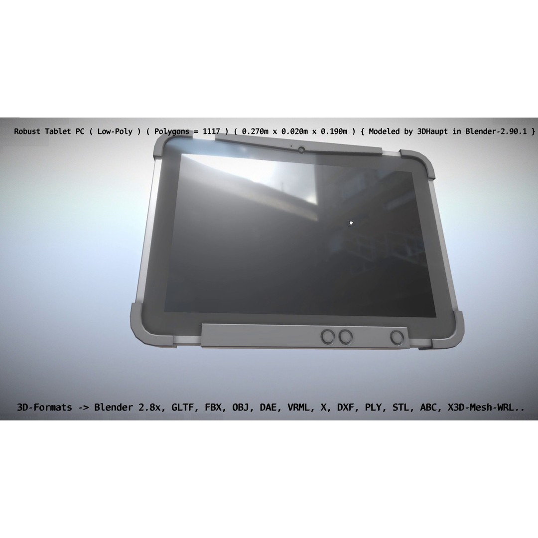 Robust Tablet PC 3D Model – Low Poly PBR Portable Device, FBX - View 68