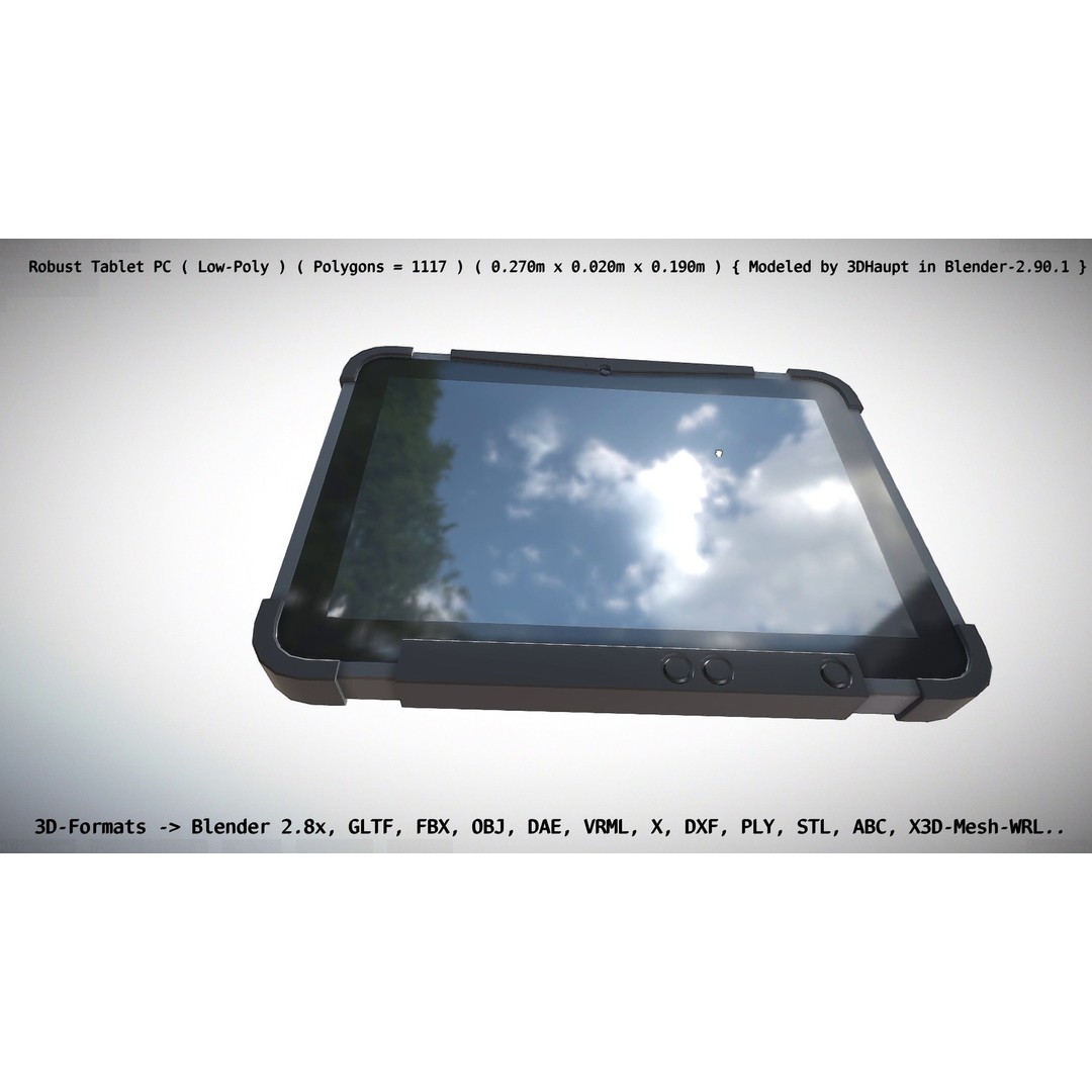 Robust Tablet PC 3D Model – Low Poly PBR Portable Device, FBX - View 69