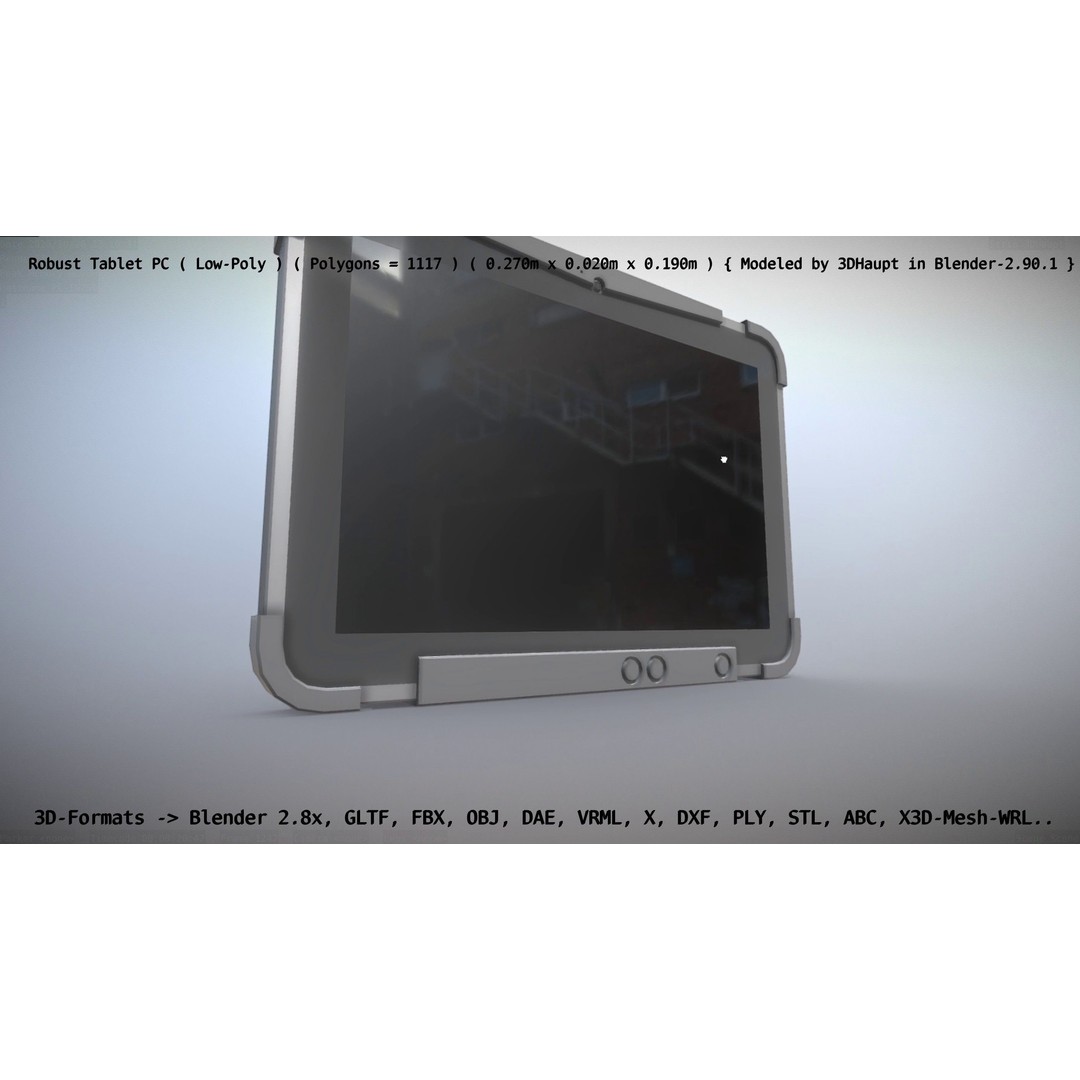 Robust Tablet PC 3D Model – Low Poly PBR Portable Device, FBX - View 70