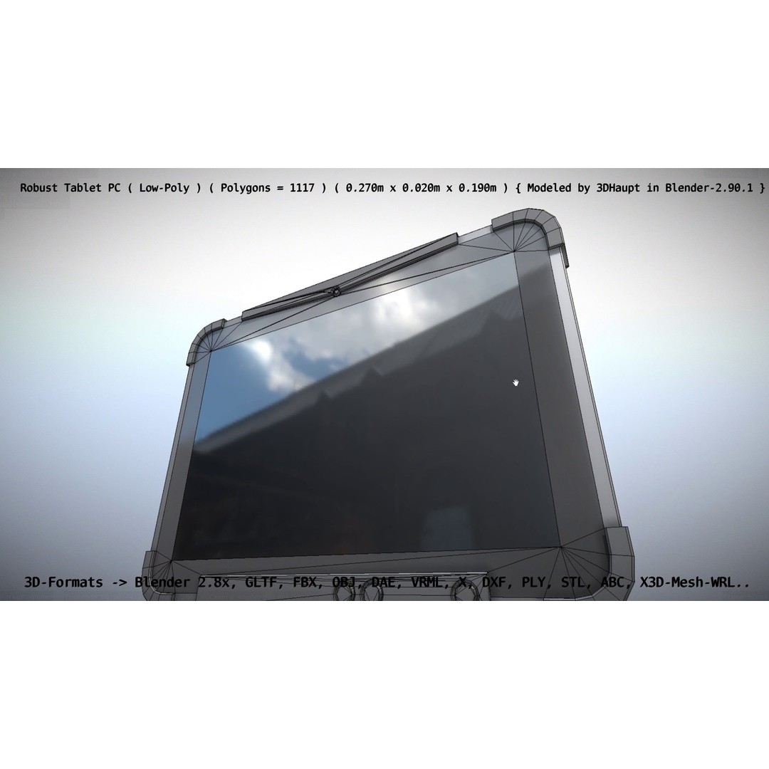 Robust Tablet PC 3D Model – Low Poly PBR Portable Device, FBX - View 71