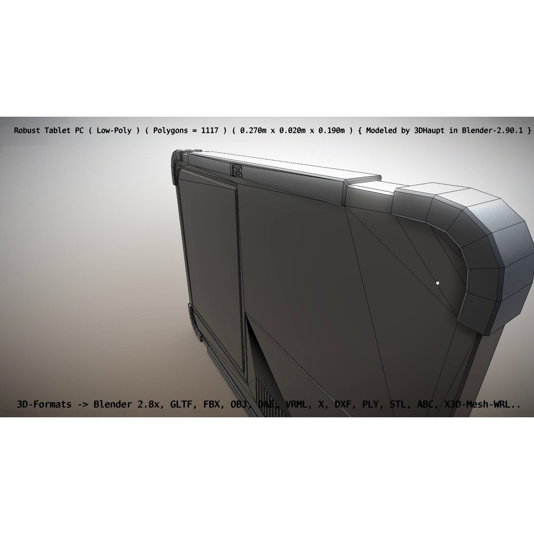 Robust Tablet PC 3D Model – Low Poly PBR Portable Device, FBX - View 72
