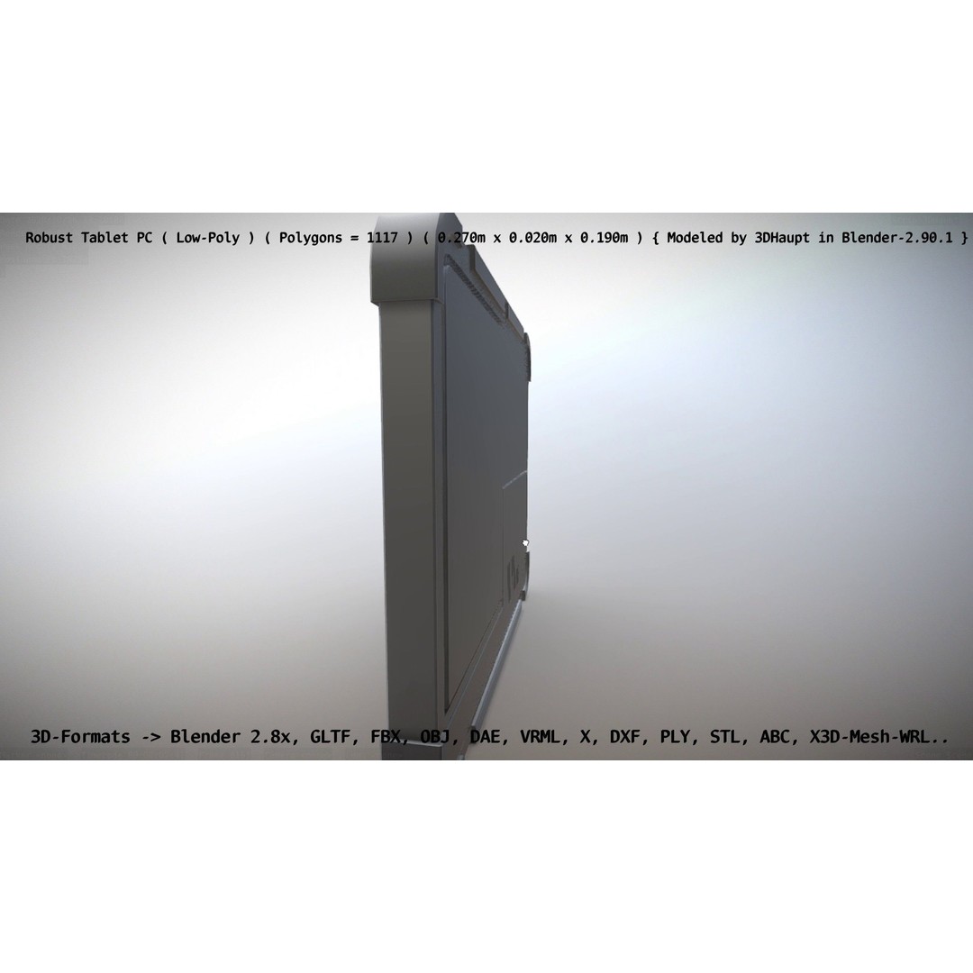 Robust Tablet PC 3D Model – Low Poly PBR Portable Device, FBX - View 78
