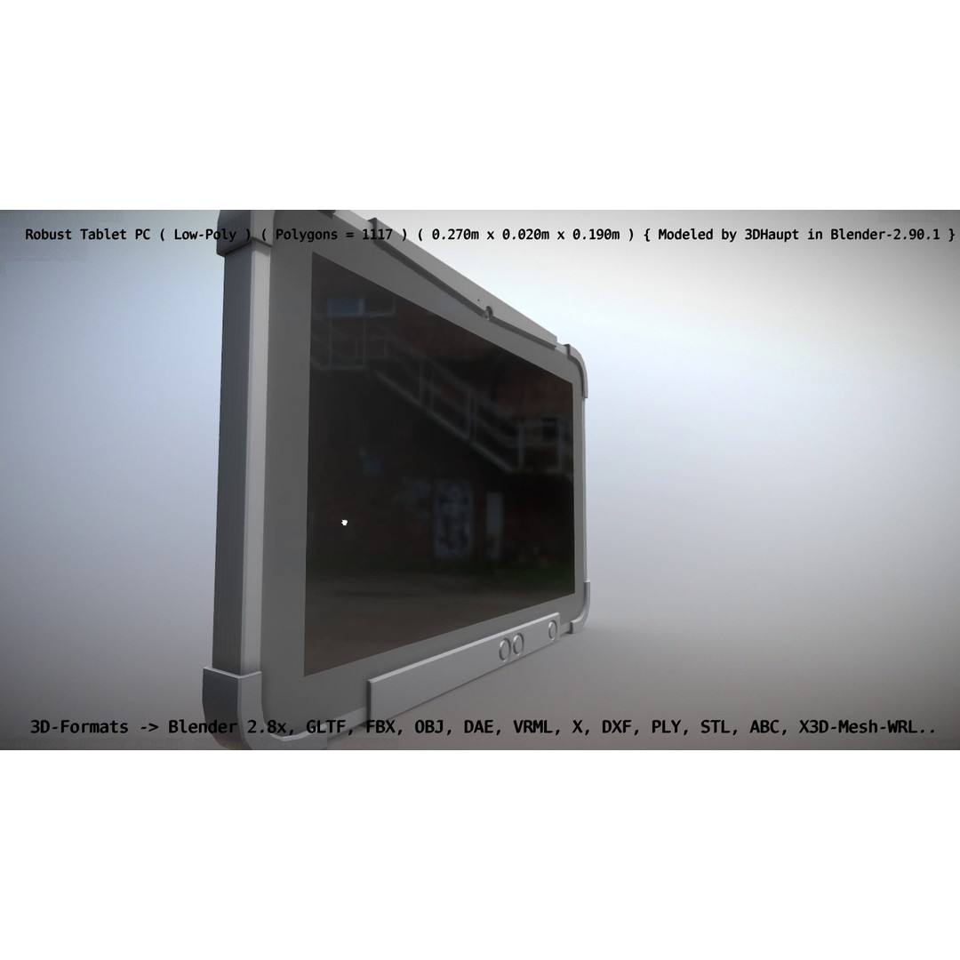 Robust Tablet PC 3D Model – Low Poly PBR Portable Device, FBX - View 79