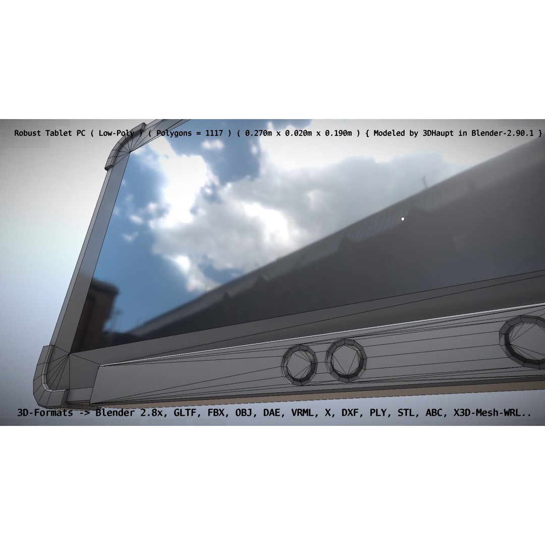 Robust Tablet PC 3D Model – Low Poly PBR Portable Device, FBX - View 8
